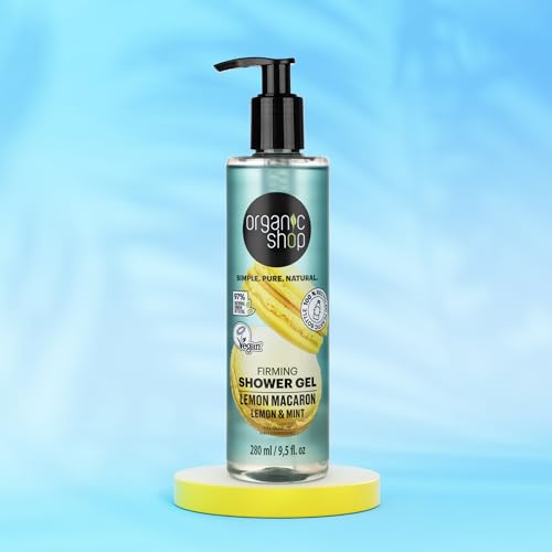 Organic shop Lemon & Mint Shower Gel, Skin Firming Body Cleanser, 100% Vegan & Organic, Deep Moisturizing Skin Cleanser, Nourishing Body Wash. 9.5 Fl Oz