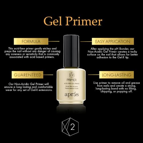 APR?S Apres Gel-X Essentials - Extend Gel, pH Bonder, Acid-Free Gel Primer, Curved Nail File 100/180 Grit, Nail Buffer