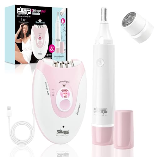 DSP Epilators Hair Removal for Women, Eyebrow Trimmer for Women, 2 Speeds Hair Removal, Facial Hair Trimmer for Legs Face Bikini Arms, Face Shavers
