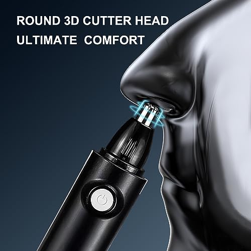 Nose Trimmer for Men & Women, Professional Eyebrow & Facial Hair Remover, IPX7 Waterproof, USB Rechargeable, Easy Cleaning, All-in-ONE