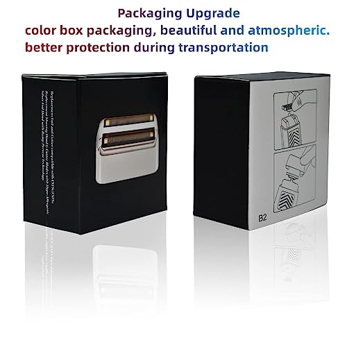 Replacement Foil and Cutters Compatible with BaBylissPRO Double Foil Shaver, Replacement Foil Compatible with BaBylissPRO FXFS2 Shaver, 4 counts (Gold)