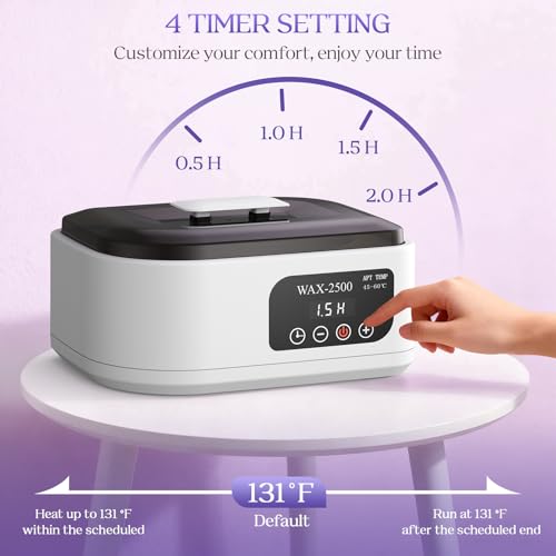 Paraffin Wax Machine for Hands and Feet?Paraffin Wax Warmer with Auto-Timer and Keep Warm Mode, Paraffin Wax Bath Moisturizing Kit for Arthritis, Skin Hydration, Relax Muscles-White