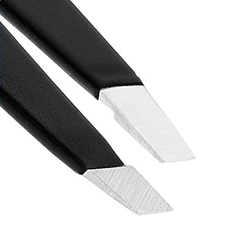 Eyebrow Tweezers Women Facial Hair, Stainless Steel Facial Hair Removal Precision Tweezer for Men & Women in Black, Slanted Tip Eyebrow Plucker for Easy Plucking, Professional Tweezers by AURAY (3)