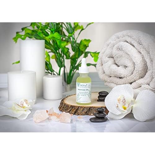 Sea-El Matcha Face Oil Skincare - Hydrating Glow Green Tea & Sea Kelp Facial Oil Blend - Calming & Deeply Penetrating Antioxidant-Rich Moisturizer for Women & Men, Vegan, All Skin Types - 1 Fl Oz
