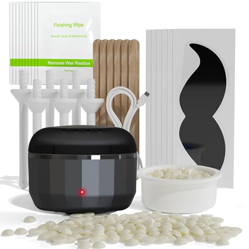 FONESO Nose Wax Kit, Mini Wax Warmer for Eyebrow Ear Hair Removal with Silicone Bowl (Small)