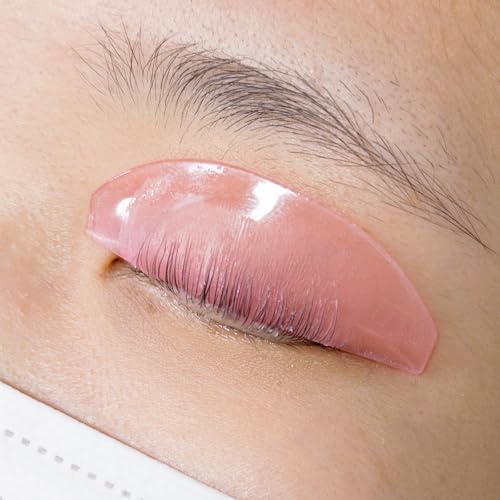 Libeauty 1mm Ultra Thin Flat Lash Lift Shields, Korean Lash Lift Pads for Step 1 Softening Only, Self Adhesive Glueless Silicone Lash Rods with Storage Case, Professional & DIY Supplies, Pink