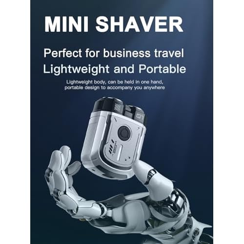 Mini Shaver, Portable Travel Shaver, Mini Shavers for Men, Rotary Dual Blades IPX7 Waterproof Cordless USB C Rechargeable Electric Razor