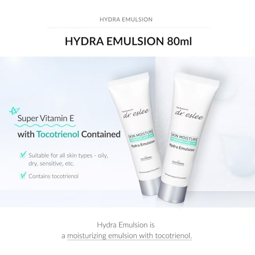 Hydra Emulsion 80ml | Mild Face Lotion + Cream for Sensitive and All Skin Types | Dermatological Hydrating Moisturizer | Non-Sticky Finish with Tocotrienol & Panthenol | Korean Skin Care