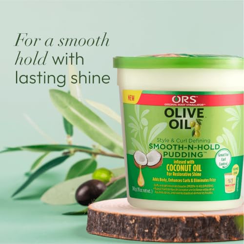ORS Olive Oil Smooth-N-Hold Pudding with Coconut Oil for Restorative Shine 13 Ounces (Pack of 2)