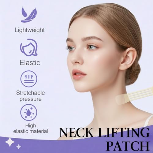 Neck Lift Tape,Neck Tape Lifting Invisible, Instant Lift for Sagging Skin & Wrinkles,(4 Elastic Bands + 20 Replacement Patches) Hypoallergenic Neck Behind Lift Tape for All Skin Types (20PCS)