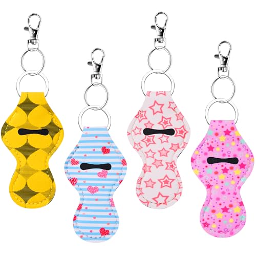 Duufin 24 Pieces Chapstick Holder Keychains Lipstick Holder Keychains