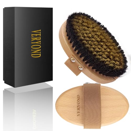 Copper Dry Brushing Body Brush with Ion Charged Bristles Dry Brush for Lymphatic Drainage, Exfoliating Body Brushs,Reduce Stress (L)