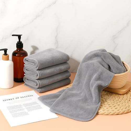 12 PCS U-Shaped Facial Towels, Estheticians Towels Microfiber Soft Spa Towel Coral Fleece Face Cloth for Beauty Salons, Skin Care £¨Grey£©