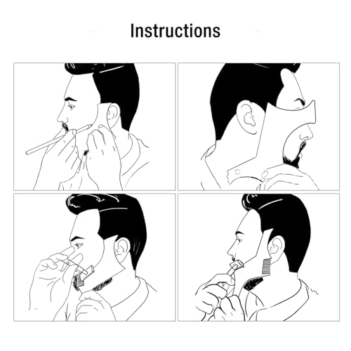 Beard Shaper, Professional Beard Shaping Tools with 4pcs Barber Pencil, Beard Template and Beard Brush, Beard Shape up Tool for Line Up & Edging, Gifts for Dad, Husband