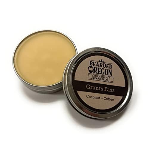 Bearded Oregon Beard Balm - Grants Pass Scent, 2 oz - Coffee, Coconut - All Natural Ingredients, Softens and Strengthens Beard, Strong Hold