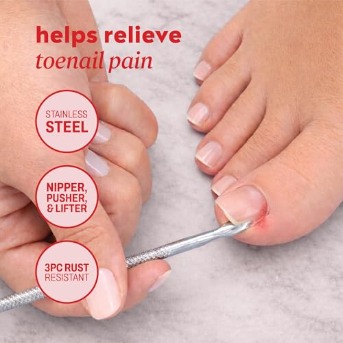 Onyx Professional Ingrown Toenail Kit with Toenail Clippers & Double-Ended Cuticle Pusher, Durable Stainless Steel, Easy to Use Ingrown Toenail Removal Kit, 2 Piece At-Home Pedicure Tools