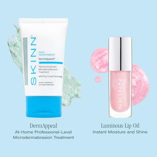 SKINN Dermappeal Exfoliating Facial Scrub & Blush Lip Oil Skincare Bundle