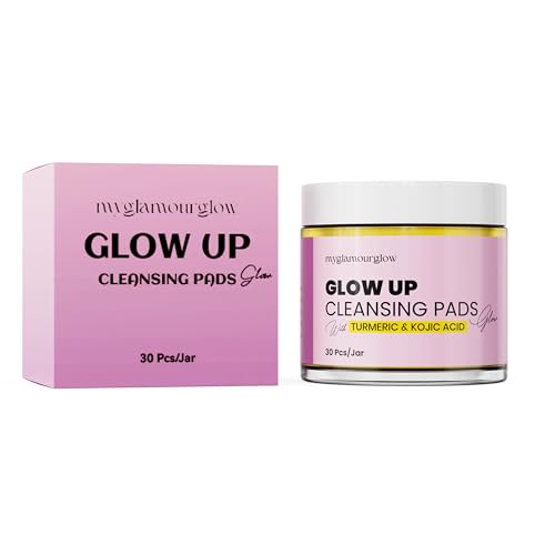 Turmeric Glow Up Pads ? Exfoliating Facial Cleansing Pads with Kojic Acid & Natural Turmeric Extract, 30 Count