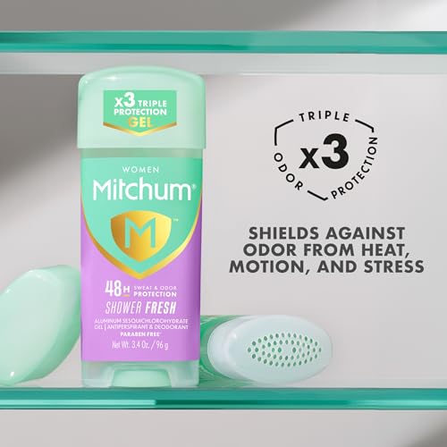 Mitchum Women¡¯s Triple Odor Protection Antiperspirant & Deodorant Gel, Shower Fresh, 48HR Protection, 2.25 oz