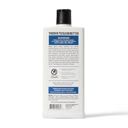 Duke Cannon Supply Co. THICK High-Viscosity Body Wash for Men the Scent Seeker Variety 4 Pack - Premium Ingredients, Plant-Based Thickeners, Superior Lather, Natural Exfoliate, 17.5 Fl Oz (4 Pack)