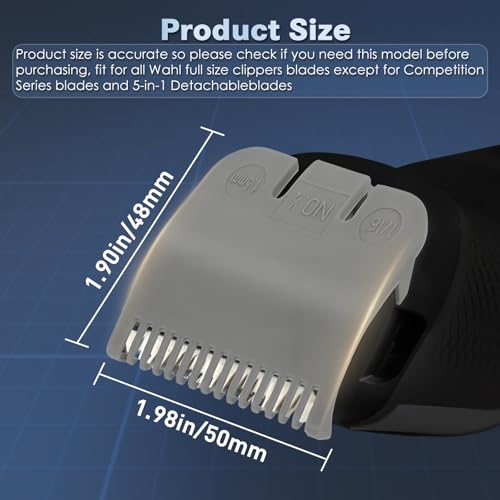 2 Pack Replacement for 1/2 Wahl Clipper Guards Set,1/16" 1.5mm Hair Clipper and Trimmer Attachment for Professional Stylists and Barbers (Grey)