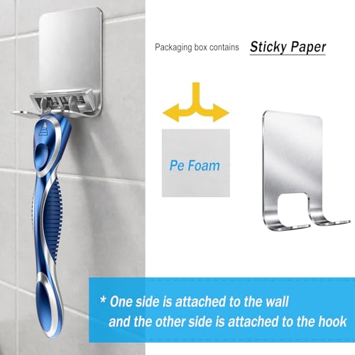 6-Blade Manual Razor for Men with Lubricating Strip, 1 Ergonomic Non-Slip Handle Includes 2pack Razor Blade Refill Cartridges, with Hanging Hook & Cleaning Brush, Full Washable Design