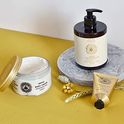 Panier des Sens - Exfoliating Liquid Hand Soap + Hand Cream - with Organic Honey Extract - Natural Exfoliation + Skin Moisturizing - 97% Natural Ingredients Hand Care Made in France