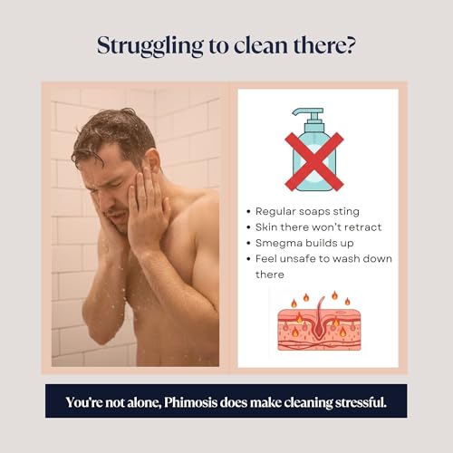 Phimosis Wash for Men - Gentle Intimate Care with Low Fragrance and Low Soap Content - Phimosis Body Wash - Sulfate Free, Paraben Free, with Natural Ingredients - 3.38 fl oz (100 ml)