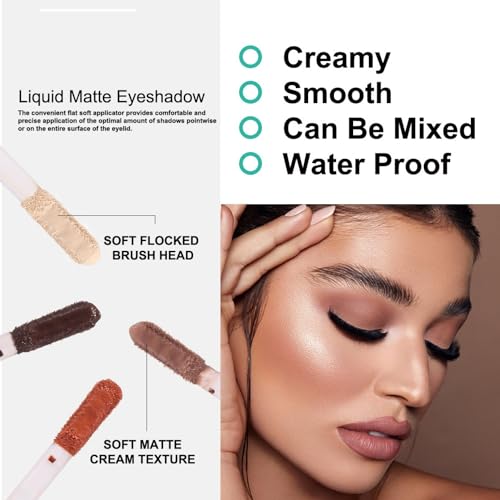 MAEPEOR Matte Liquid Eyeshadow 8 Colors Naked Smooth Creamy Eyeshadow Long Lasting and Waterproof Lightweight Cream Eye Shadow (P09 Oleander)