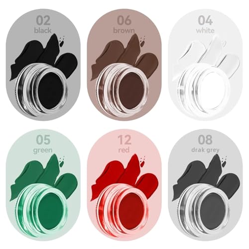 Eyeliner Gel Set,Long Lasting Waterproof High-Intensity Pigments Smudge-Proof Eye liner Makeup With 5.51 IN Long Eyeliner Brush Water-Resistant Creamy Gel 5G-Black