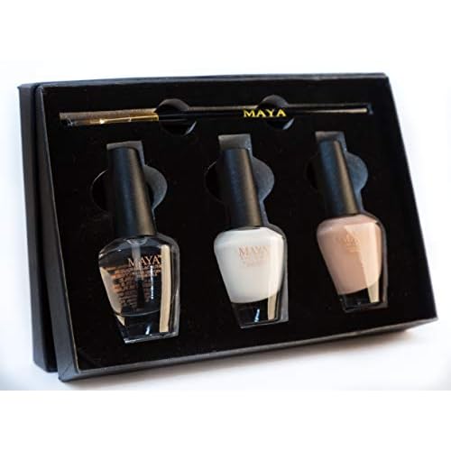 MAYA HALAL, BREATHABLE & TOXIN-FREE VEGAN NAIL POLISH (FRENCH MANICURE SET with brush).