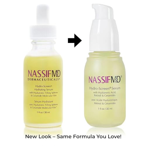 NassifMD Hydro-Screen Hydration Serum | Surgeon-Created Hyaluronic Acid, Ceramides & Retinol Formula for Plumping, Firming & Reducing Fine Lines