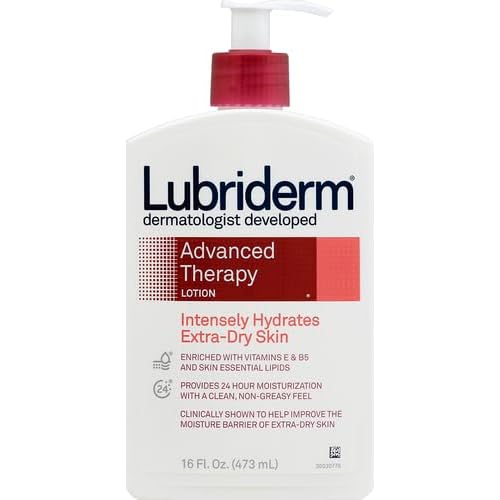 Lubriderm Advanced Therapy Fragrance Free Moisturizing Hand & Body Lotion + Pro-Ceramide with Vitamins E & Pro-Vitamin B5, Intense Hydration for Itchy, Extra Dry Skin, Non-Greasy, 16 fl. oz