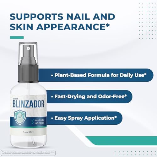 Blinzador ? Natural Spray for Foot & Nail with Plant-Based Ingredients ? Fast-Drying, Odorless, Easy-to-Use | 1oz (30ml), 3 Month Supply