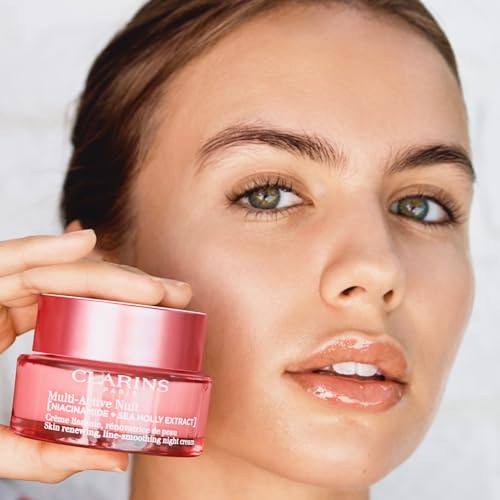 Clarins NEW Multi-Active Renewing Night Moisturizer with Niacinamide | Smooth Fine Lines Visibly Tighten Pores Even Tone and Texture Boost Glow Strengthen Moisture Barrier Skin
