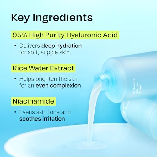 Celladix Hyaluronic Intense Toner ? 95% Pure Hyaluronic Acid with Rice Extract & Niacinamide for 100 Hours of Hydration & Radiant Glass-Skin Glow ? Korean Skincare, 10.14 Fl Oz