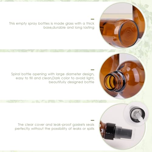 4oz Amber Glass Spray Bottles Mist Sprayer Set of 24,Empty Small Spray Bottle Fine Mist Spray Refillable Containers,Mini Travel Bottle Spray Bottle Make Perfect Oil,Perfume,Body Sprays