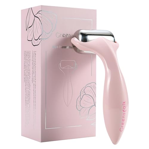 Greenstalk Ice Roller for Face & Eyes ? Medical-Grade Stainless Steel Cooling Face Roller for Puffiness Relief, Dark Circles, Skincare Routine ? Dual Cold & Warm Therapy, Ergonomic Design£¨1 unit£©