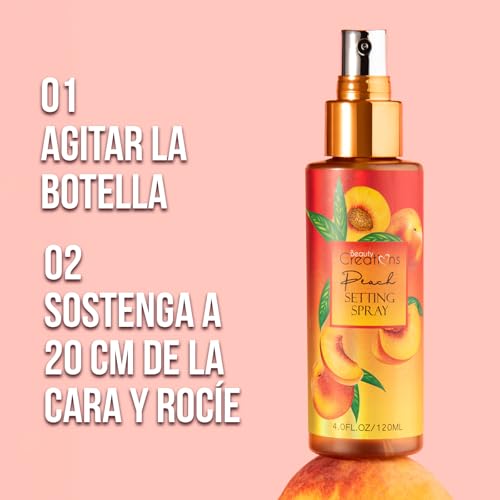 Beauty Creations Hydrating Peach Setting Spray for All Skin Types, 4 Fl Oz