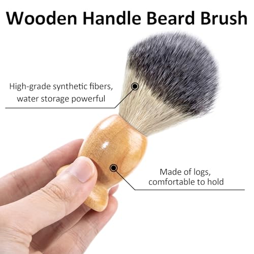 Hand Crafted Shaving Brush for Men, Wood Handle Hair Salon Shave Brush for Wet Shave Safety Razor, Perfect Father's Day Gifts for Him Dad Boyfriend