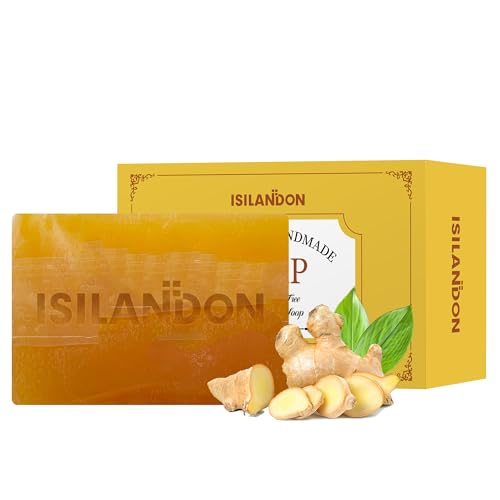 ISILANDON Turmeric and Tea Tree Oil Cleansing Soap Infused with Aloe, Bamboo Charcoal & Nourishing Oils