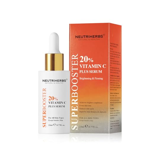 NEUTRIHERBS Advanced 20% Vitamin C Serum for Face, Renew Glow Brightening & Anti-Aging, Antioxidant Even Skin Tone Boost Collagen, All Nature Serum for Women And Men- 0.77 Fl Oz