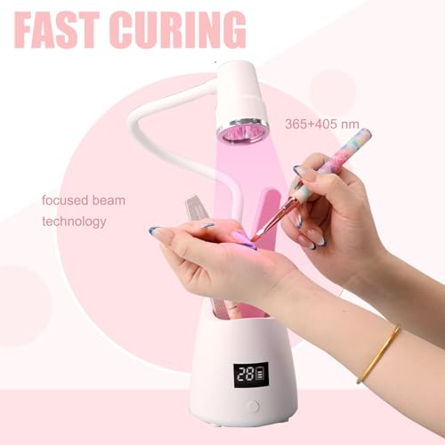 Touch Switch Gel X Lamp, Flash Cure Nail Lamp, Rechargeable Cordless UV LED Light with Timer, Gooseneck Gel Nail Dryer, Fast Curing Lamps for Professional and Home Use