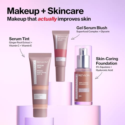 Revlon Illuminance Tinted Serum, Triple Hyaluronic Acid, Evens Out Skin Tone Over Time and Hydrates All Day, SPF 15, 209 Buff Beige, 0.94 fl oz.