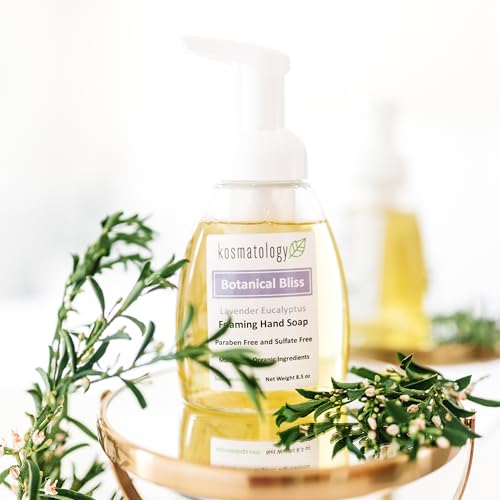 kosmatology Botanical Bliss (Lavender-Eucalyptus) Organic Foaming Hand Soap | Moisturizing Hand Wash | Clean Ingredients, Infused with Essential Oils | 8.5 fl oz