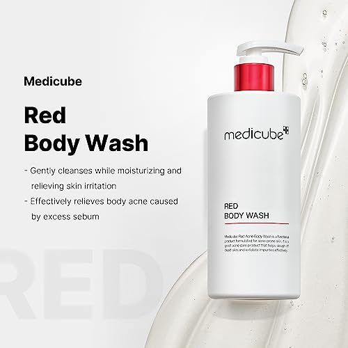 medicube Red Body Wash 14.10 Fl.oz I Low pH and Hydrating Cleanser with Salicylic Acid, Lactic Acid, Niacinamide and Hyaluronic Acid Suitable for Bacne Treatment | Korean Skin Care