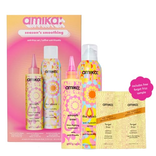 amika the shield anti-humidity spray | lightweight, invisible heat protection spray, contains UV filters, for smooth, frizz free hair