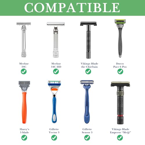 Linkidea 4 Pack Safety Razor Stand, Opening Dia 0.7" (18.5mm) Aluminum Alloy Men's Shaving Stand for Bathroom Countertops Compatible with Merkur 34HD, Gillette Fusion 5 ProGlide (Dark Grey)