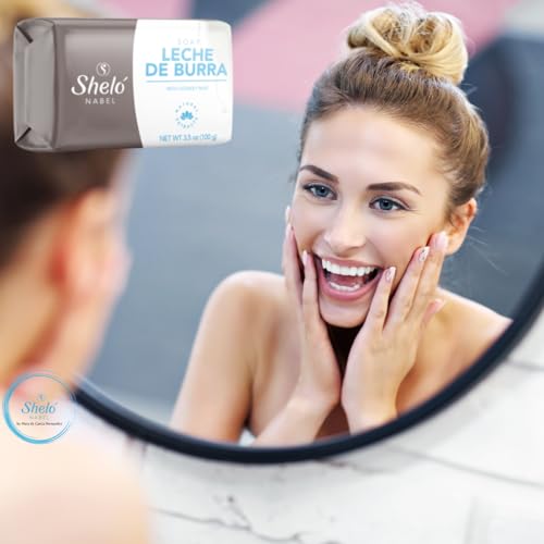 Shelo Nabel Body and Face Soap Jab?n de Leche de Burra ? Shelo Nabel | Hidratante y Regenerador | Aclara Manchas, Nutre y Suaviza | Piel Normal, Seca y Sensible | Uso Facial y Corporal | 100g