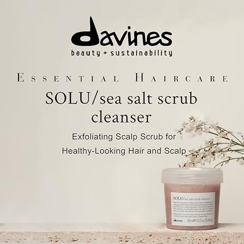 Davines SOLU Sea Salt Scrub Cleanser | Refresh and Clarify Hair and Scalp | Remove Residue And Impurities